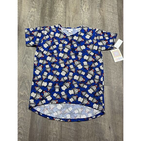 Lularoe Gracie Shirt Uncle Sam July 4th Patriotic High/Low Size 10 NWT - Picture 3 of 6